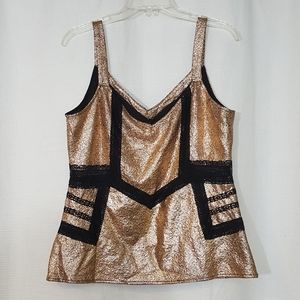 BKE BOUTIQUE  GOLD METALLIC SLEEVELESS TOP